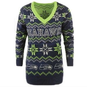 NFL Seattle Seahawks Light Up V-Neck Bluetooth Sweater Size Small